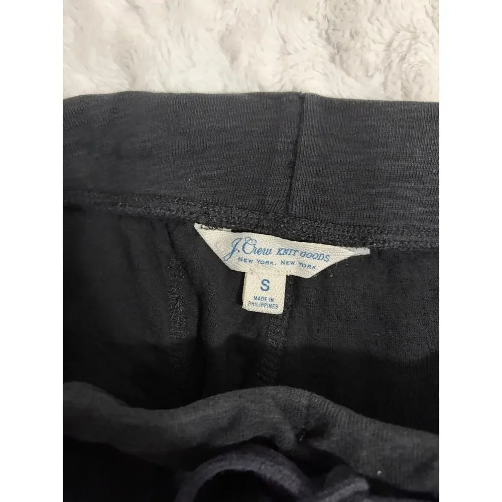 J. Crew Men's Black Duo Knit Slub Cotton Lounge Comfort Pajama Jogger Pants S